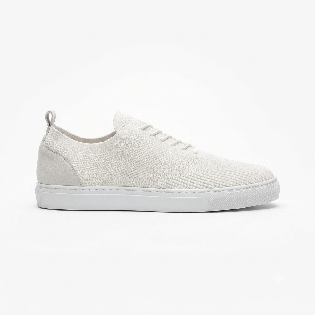 ZRK-X101 Premium Nefes Alan Beyaz Triko Bağcıklı Günlük Erkek Sneaker