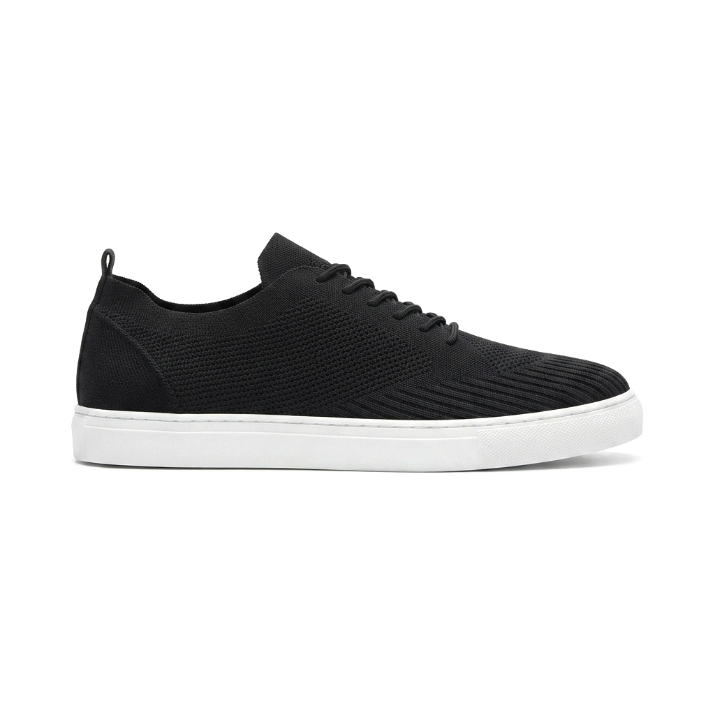 ZRK-X101 Premium Nefes Alan Siyah Beyaz Triko Bağcıklı Günlük Erkek Sneaker