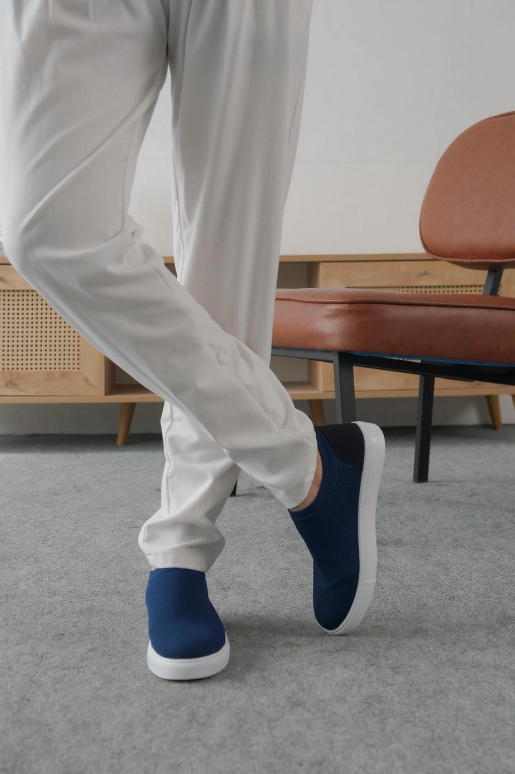 ZRK-106 Premium Rahat Slip-On Bağcıksız Triko Erkek Ayakkabı Lacivert