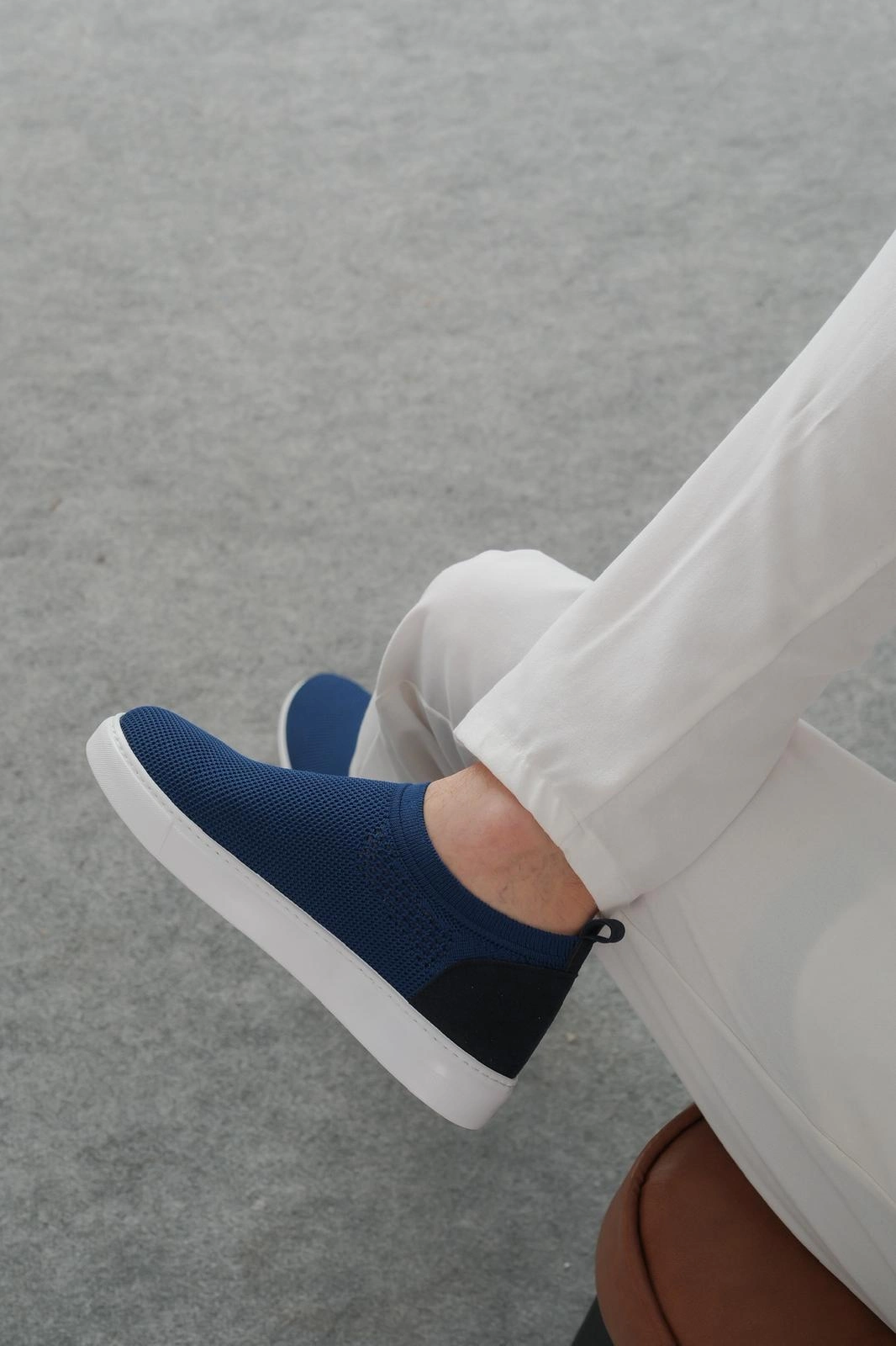 ZRK-106 Premium Rahat Slip-On Bağcıksız Triko Erkek Ayakkabı Lacivert
