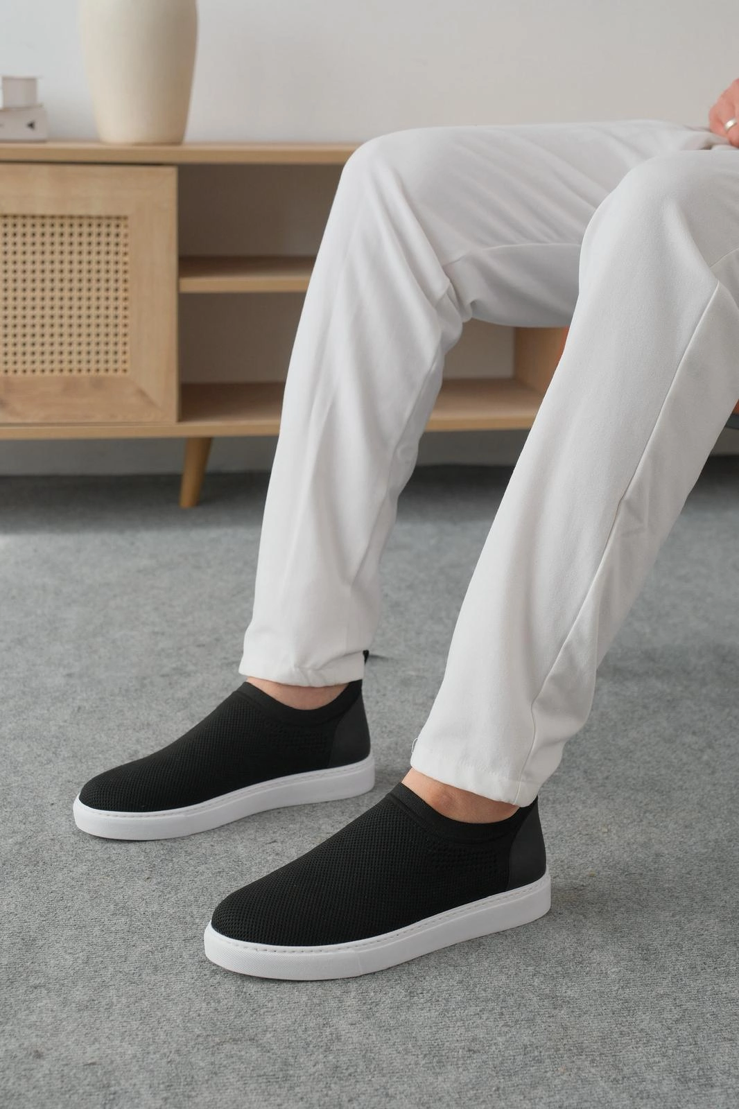 ZRK-106 Premium Rahat Slip-On Bağcıksız Triko Erkek Ayakkabı