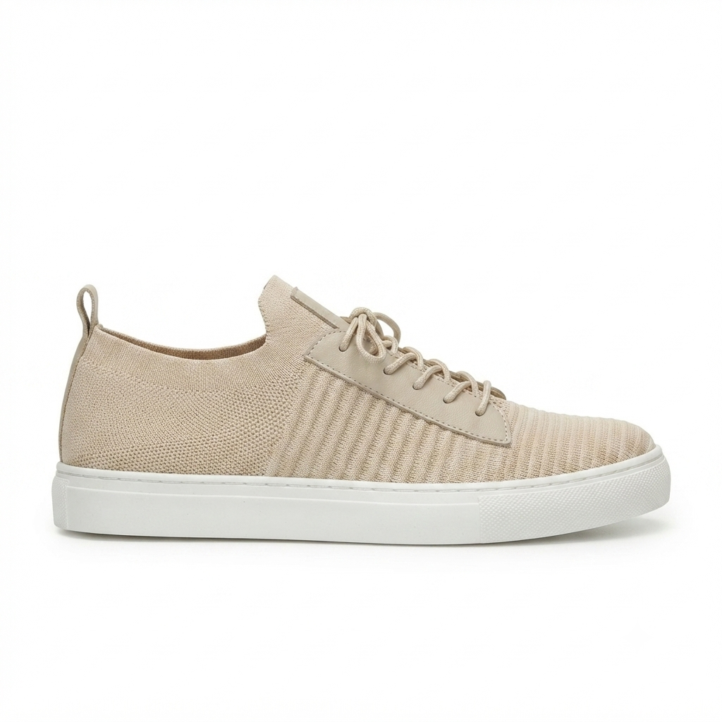 ZRK-X110 Premium Rahat Slip-On Bağcıksız Nefes Alan Triko Erkek Ayakkabı Bej