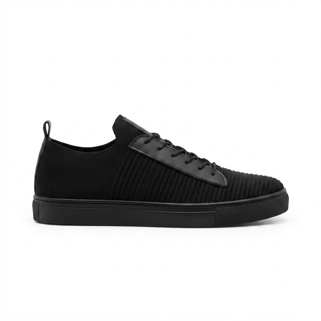 ZRK-X110 Premium Rahat Slip-On Bağcıksız Nefes Alan Triko Erkek Ayakkabı Siyah