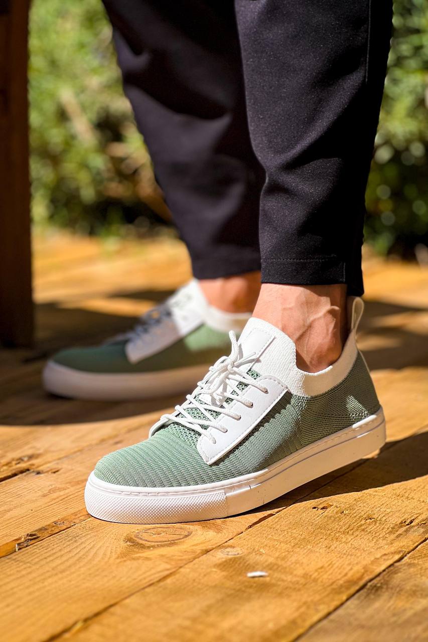 ZRK-X110 Premium Rahat Slip-On Bağcıksız Nefes Alan Triko Erkek Ayakkabı Yeşil