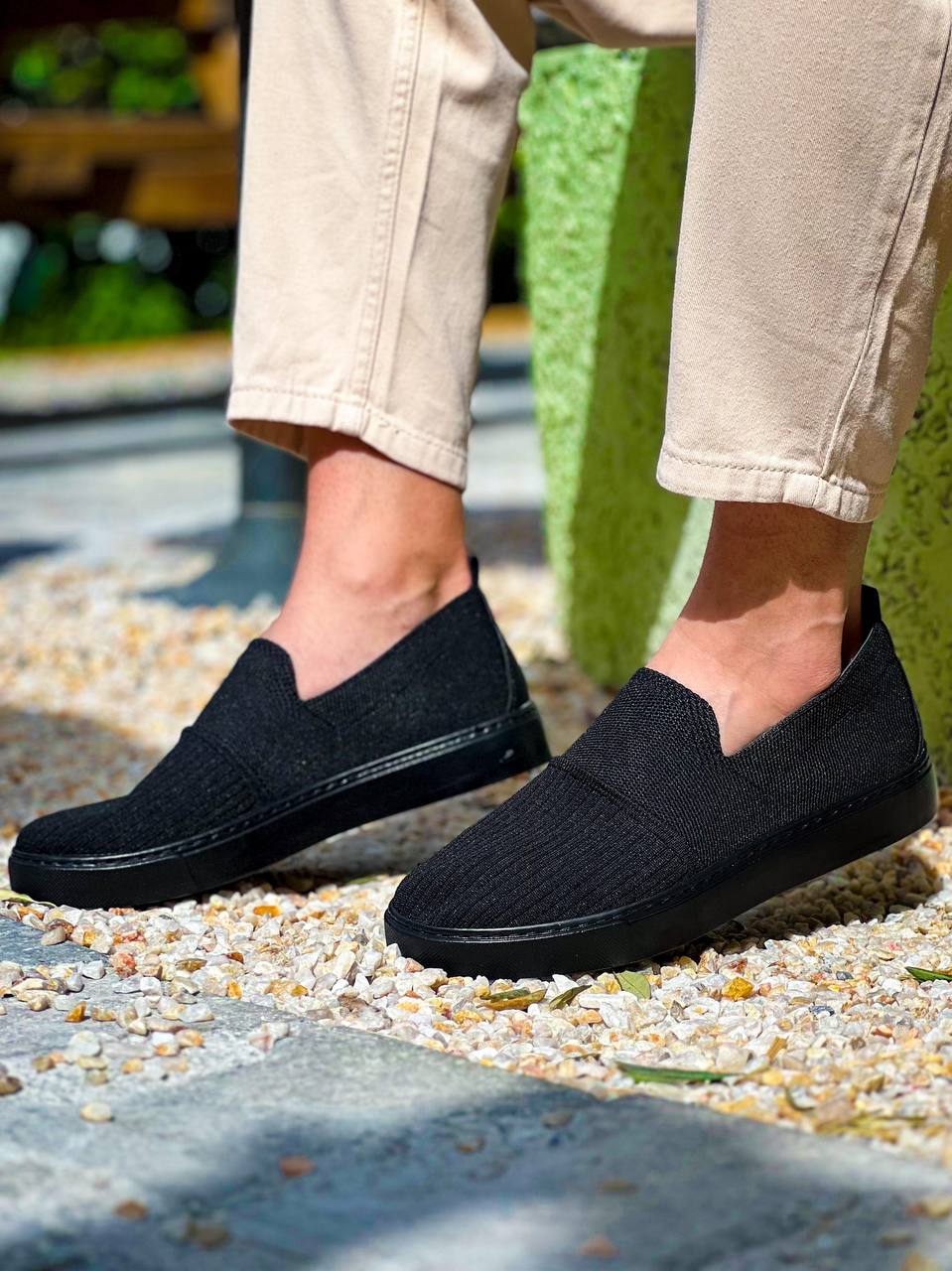 ZRK-114 Premium Siyah Triko Nefes Alan Ortopedik Bağcıksız Erkek Espadril