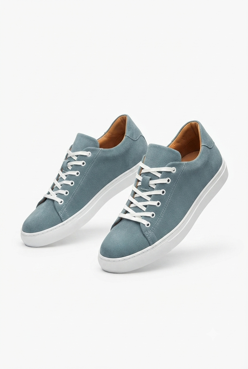 ZRK-X122 Yüksek Kalite Bebe Mavi Süet Ortopedik Taban Bağcıklı Erkek Sneaker