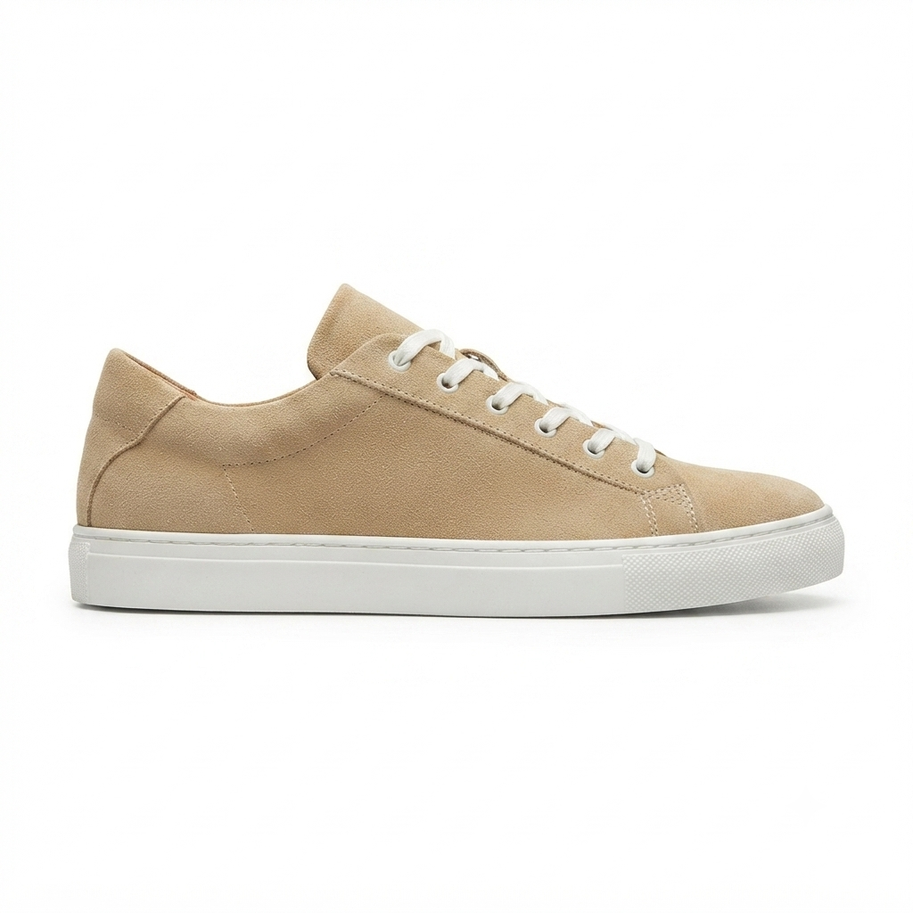ZRK-X122 Yüksek Kalite Bej Süet Ortopedik Taban Bağcıklı Erkek Sneaker
