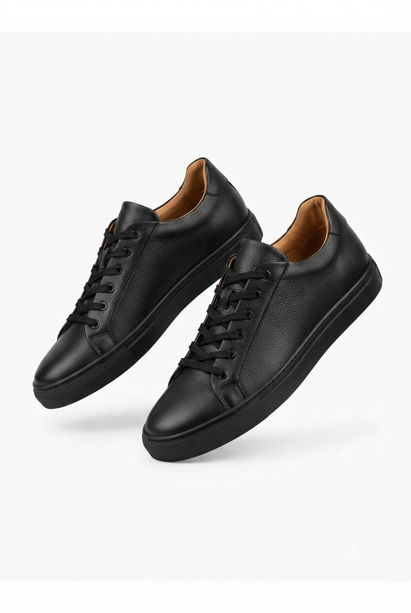 ZRK-X122 Yüksek Kalite Siyah Ortopedik Taban Bağcıklı Erkek Sneaker
