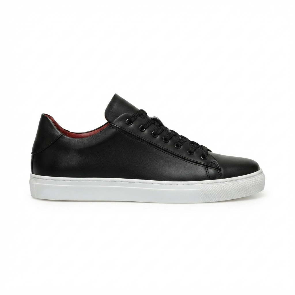 ZRK-X122 Yüksek Kalite Siyah Beyaz Ortopedik Taban Bağcıklı Erkek Sneaker