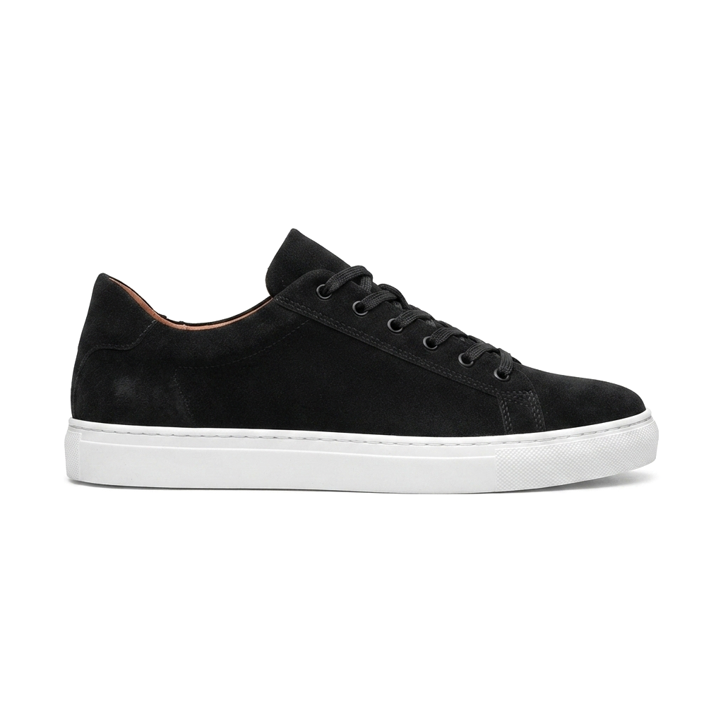 ZRK-X122 Yüksek Kalite Siyah Beyaz Süet Ortopedik Taban Bağcıklı Erkek Sneaker