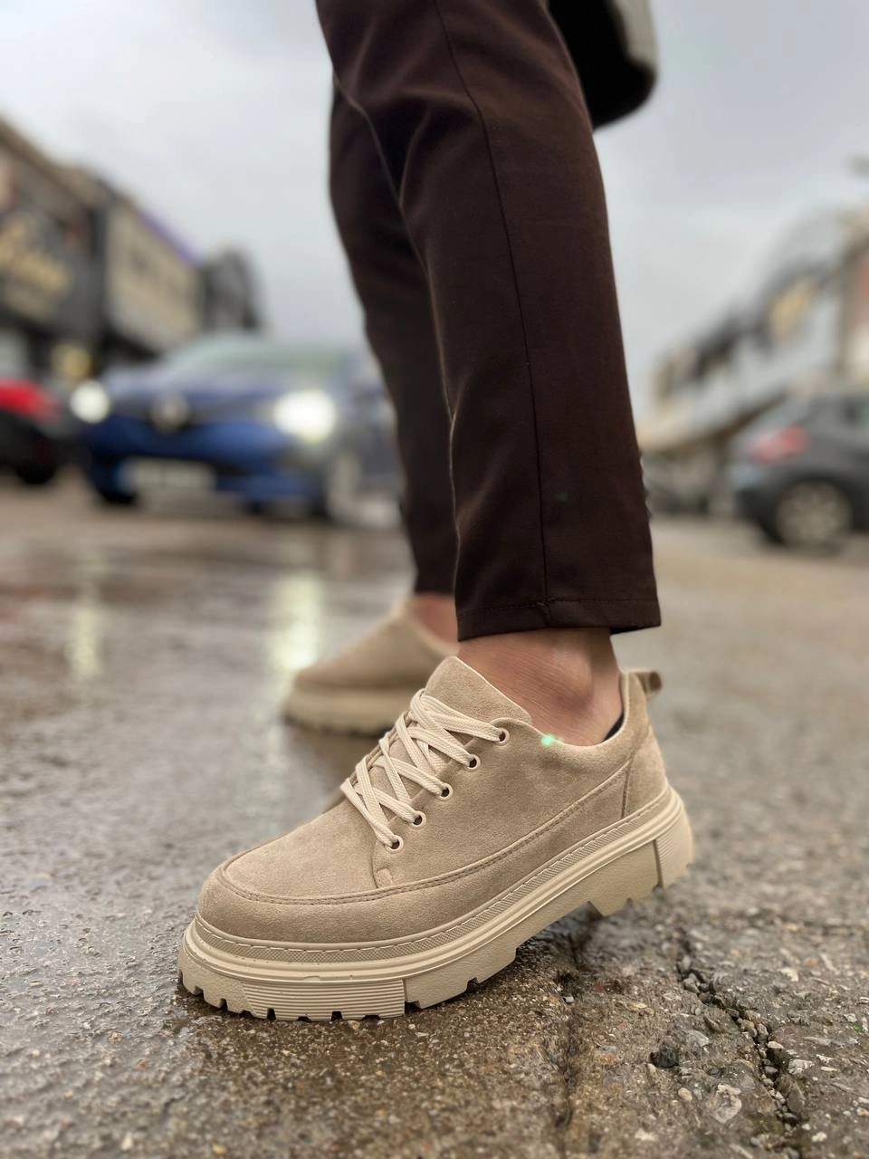 ZRK-702 Premium Bej Süet Günlük Erkek Casual Sneaker