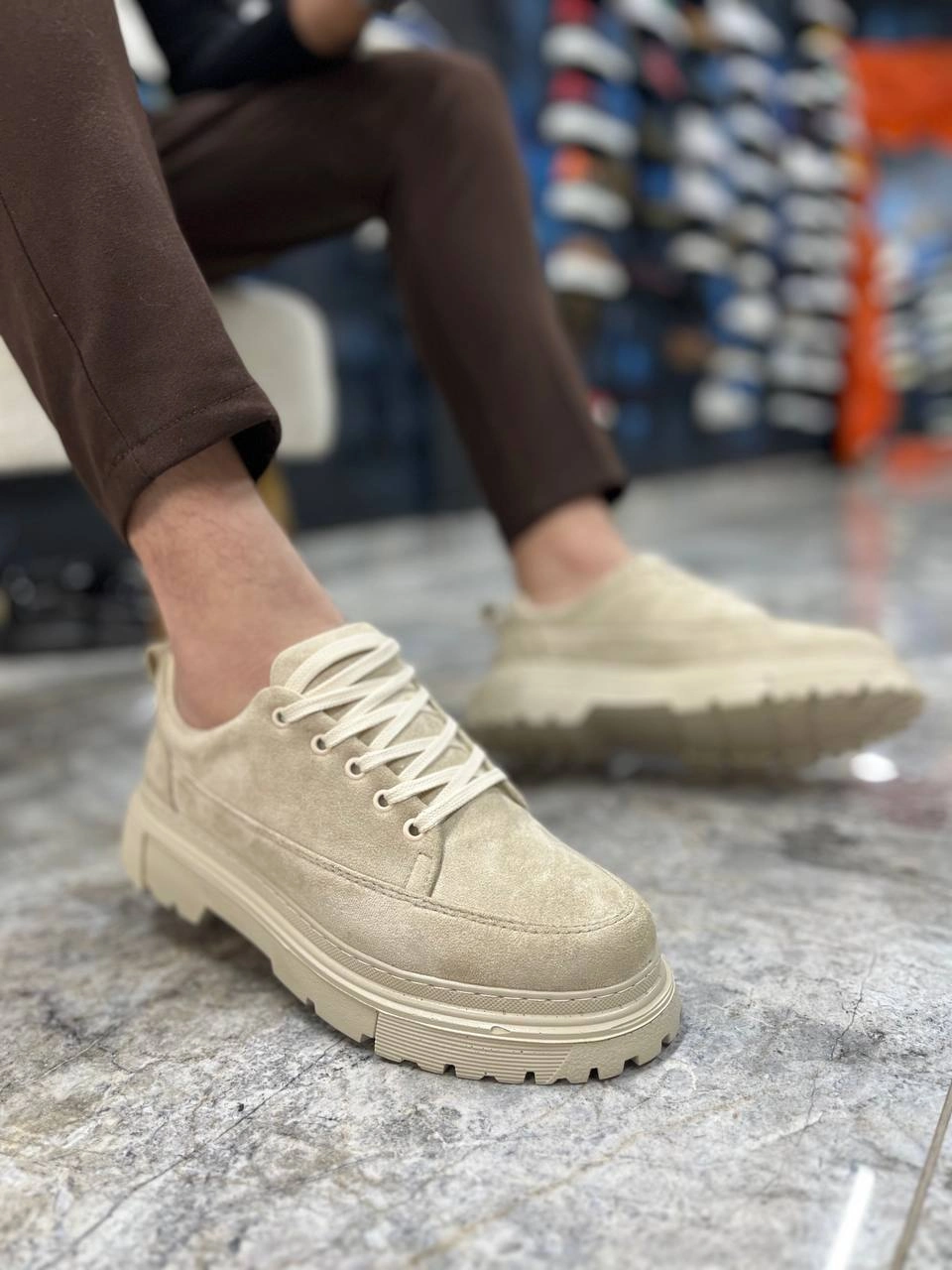 ZRK-702 Premium Bej Süet Günlük Erkek Casual Sneaker