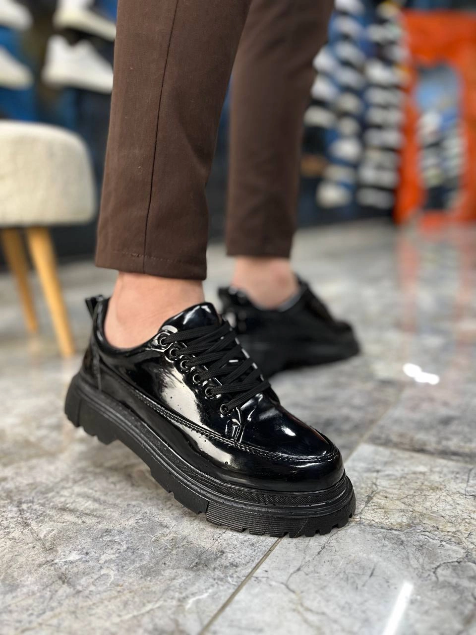 ZRK-702 Premium Siyah Rugan Günlük Erkek Casual Sneaker