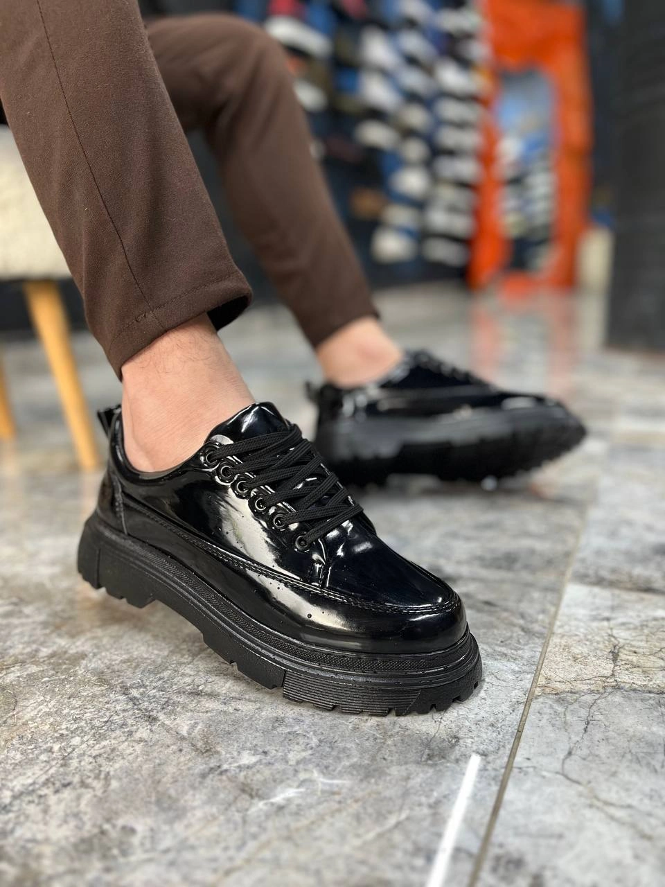 ZRK-702 Premium Siyah Rugan Günlük Erkek Casual Sneaker