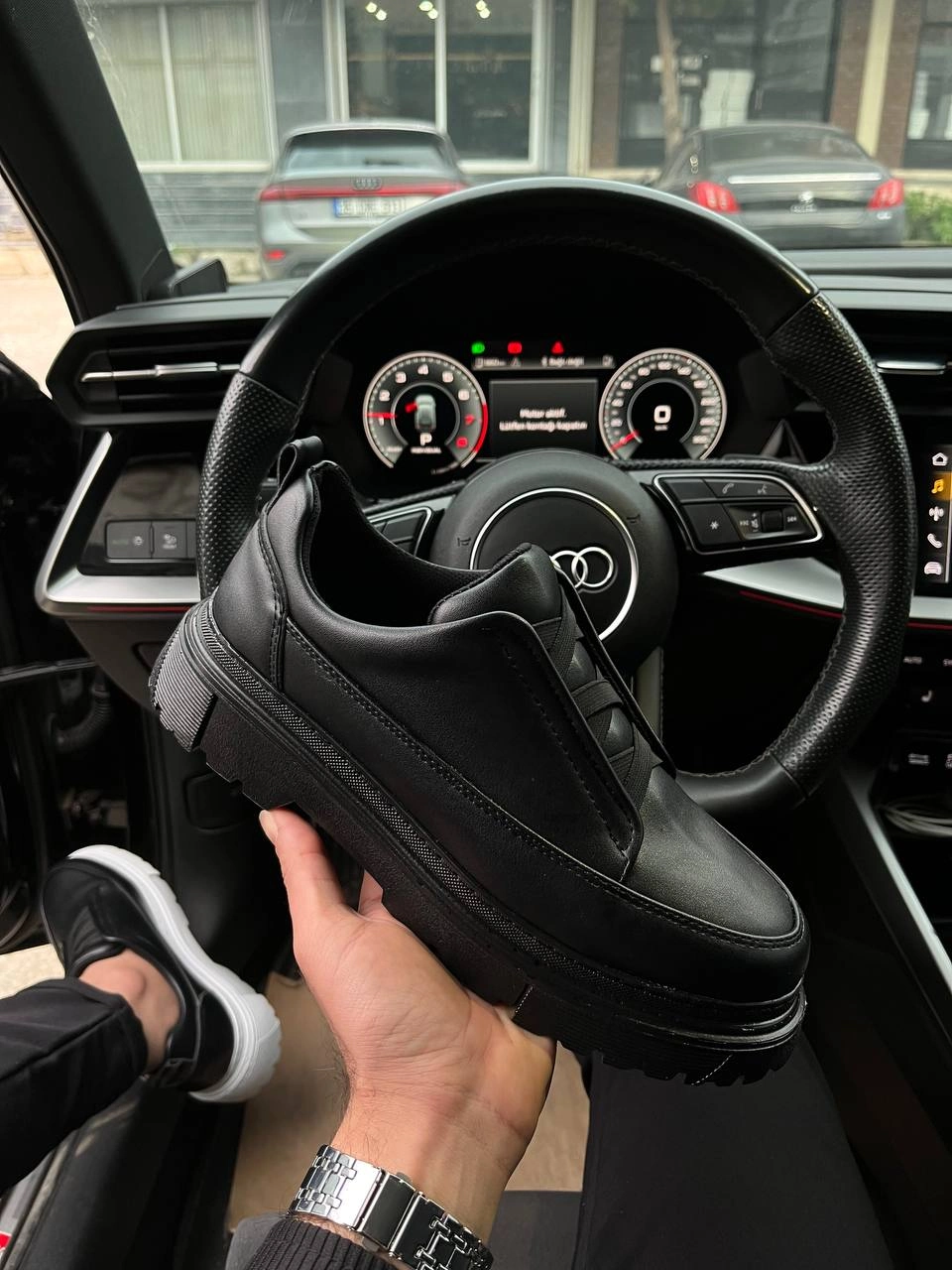 ZRK-703 Premium Siyah Lastikli Günlük Erkek Casual Ayakkabı