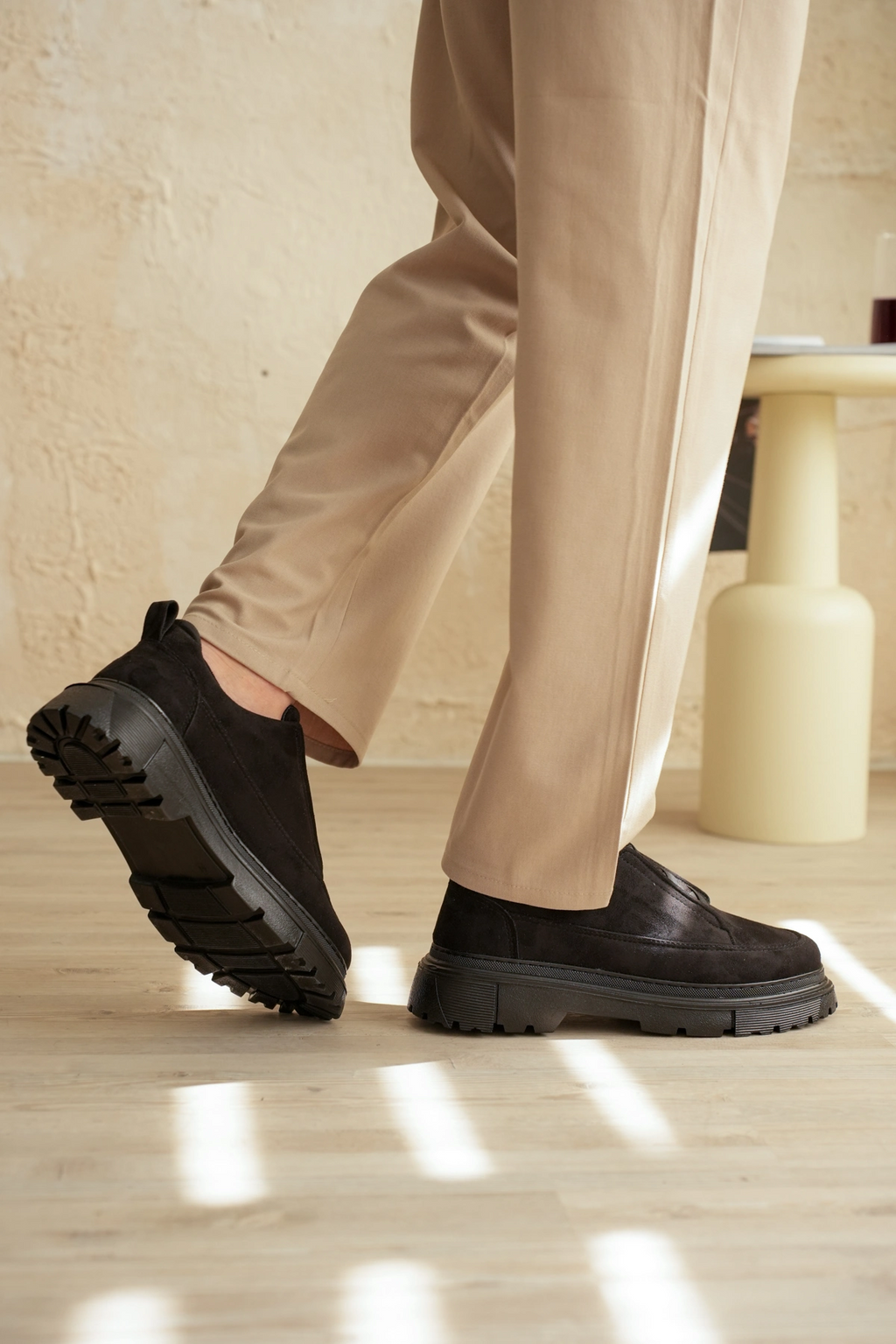 ZRK-703 Premium Siyah Süet Lastikli Günlük Erkek Casual Ayakkabı
