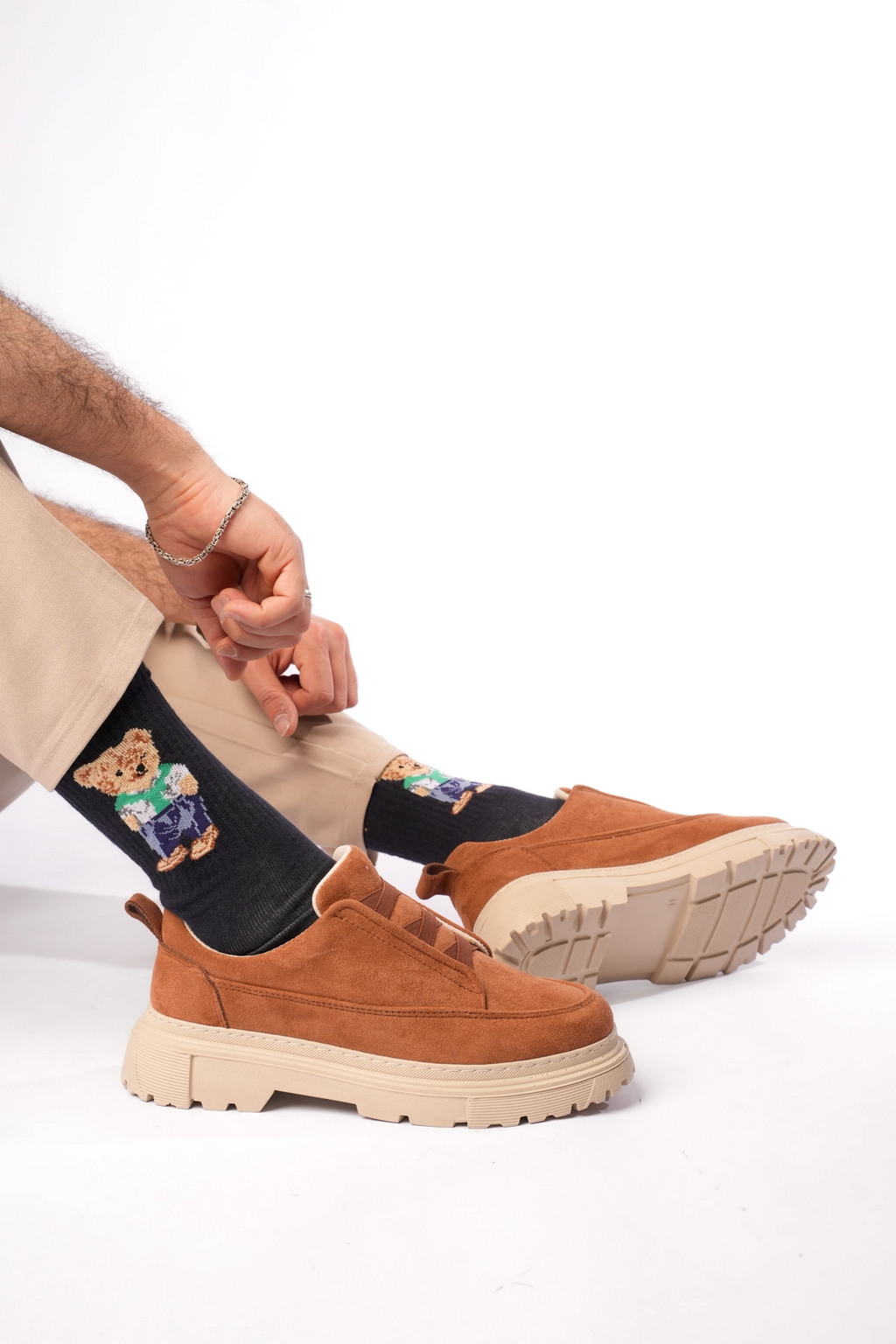 ZRK-703 Premium Taba Süet Lastikli Günlük Erkek Casual Ayakkabı
