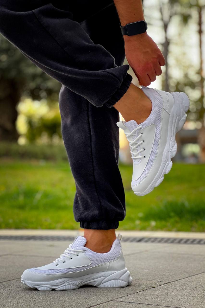 ZRK-X707 Yüksek Kalite Beyaz Yüksek Taban Bağcıklı Exclusive Erkek Sneaker