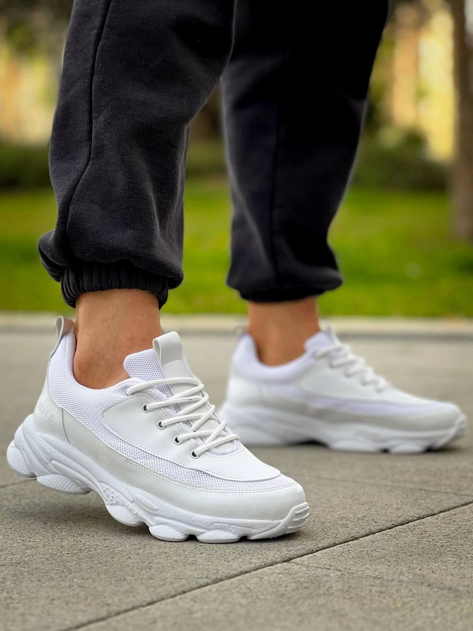 ZR-707 Yüksek Taban Bağcıklı Günlük Erkek Sneaker Beyaz