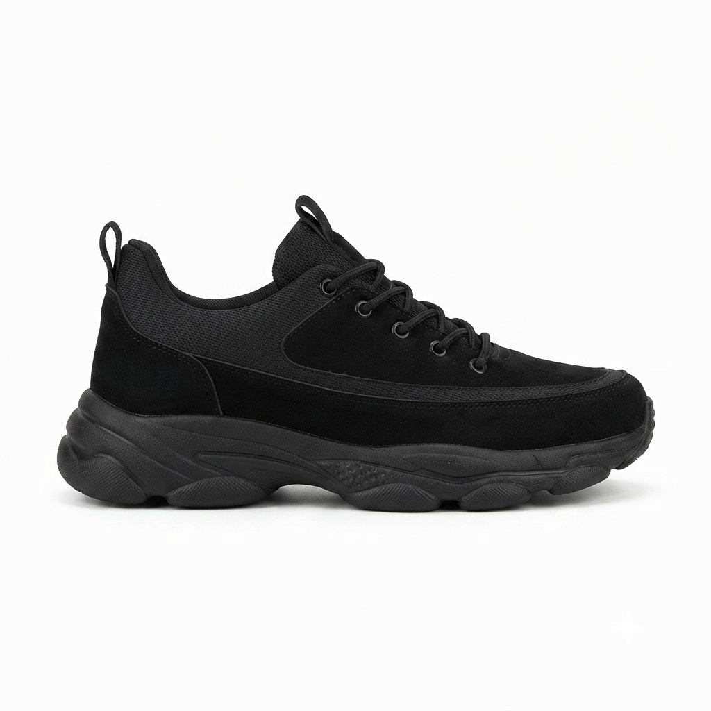 ZRK-X707 Yüksek Kalite Siyah Süet Yüksek Taban Bağcıklı Exclusive Erkek Sneaker