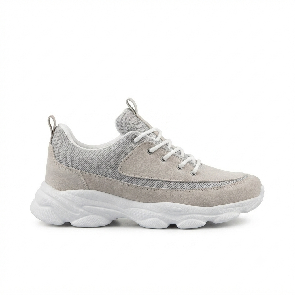 ZRK-X707 Yüksek Kalite Gri Süet Yüksek Taban Bağcıklı Exclusive Erkek Sneaker