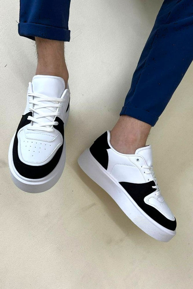ZRK-726 Yüksek Kalite Beyaz-Siyah Erkek Sneaker