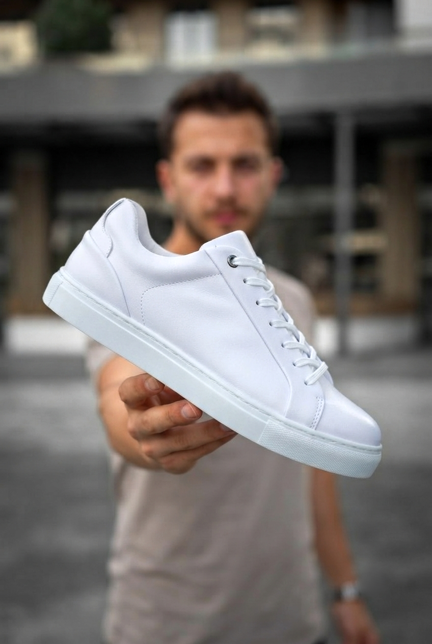 ZRK-BX1 Premium Beyaz Yüksek Taban Günlük Erkek Spor Ayakkabı