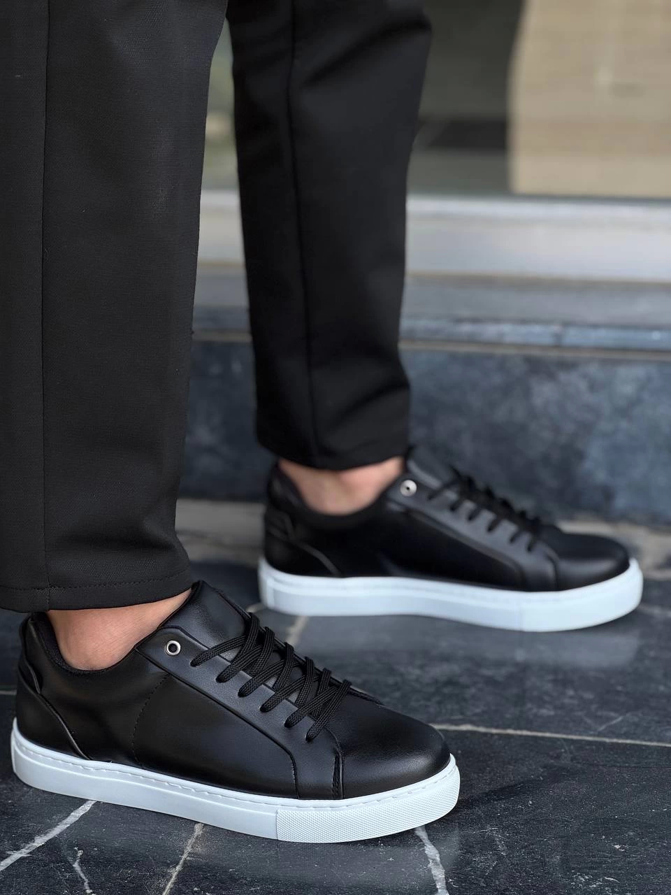 Vantex Premium Siyah Beyaz Günlük Erkek Sneaker