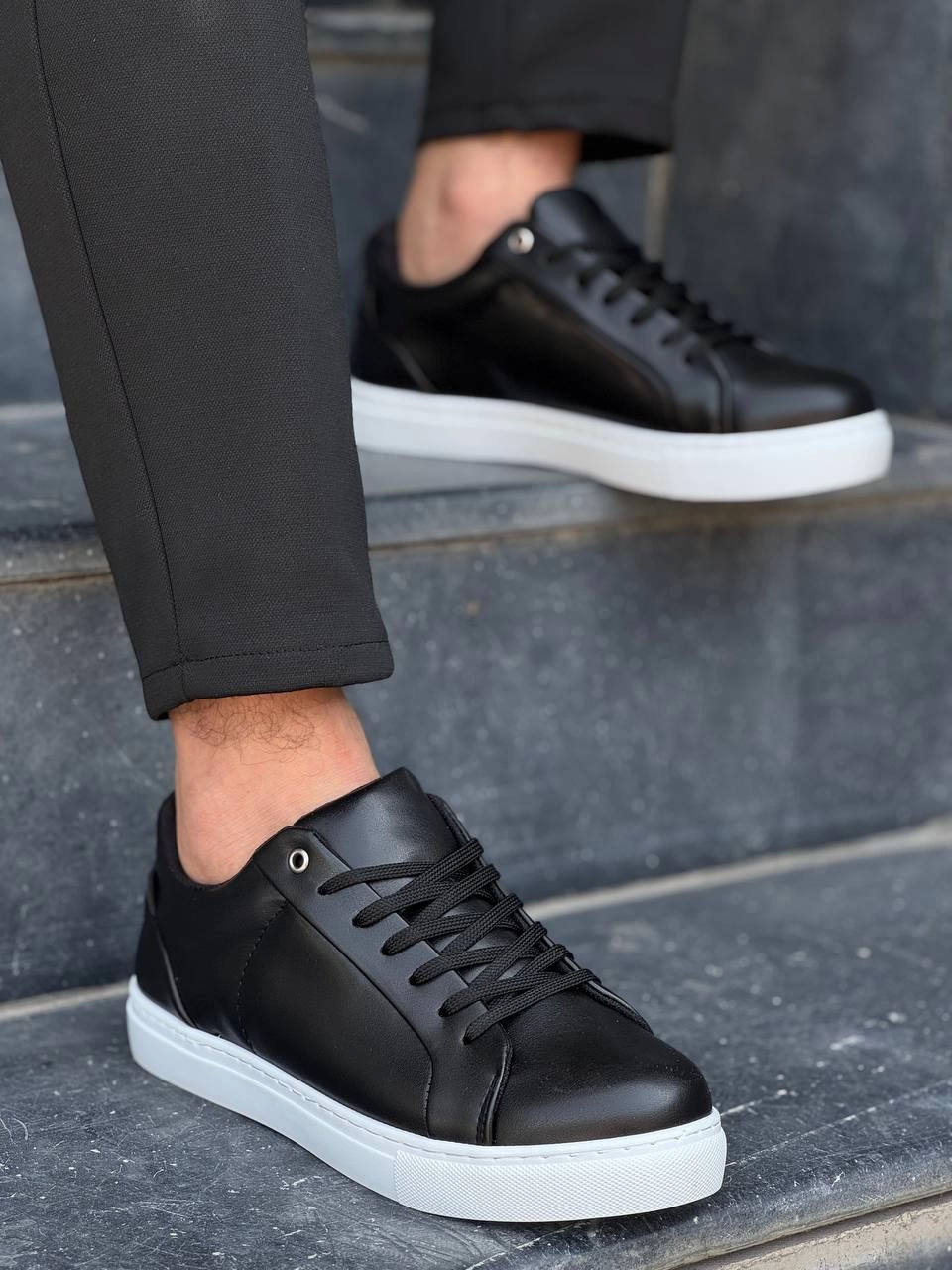 Vantex Premium Siyah Beyaz Günlük Erkek Sneaker