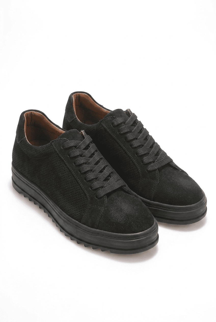 ZRK-DX2 Premium Siyah Süet Ortopedik Erkek Sneaker