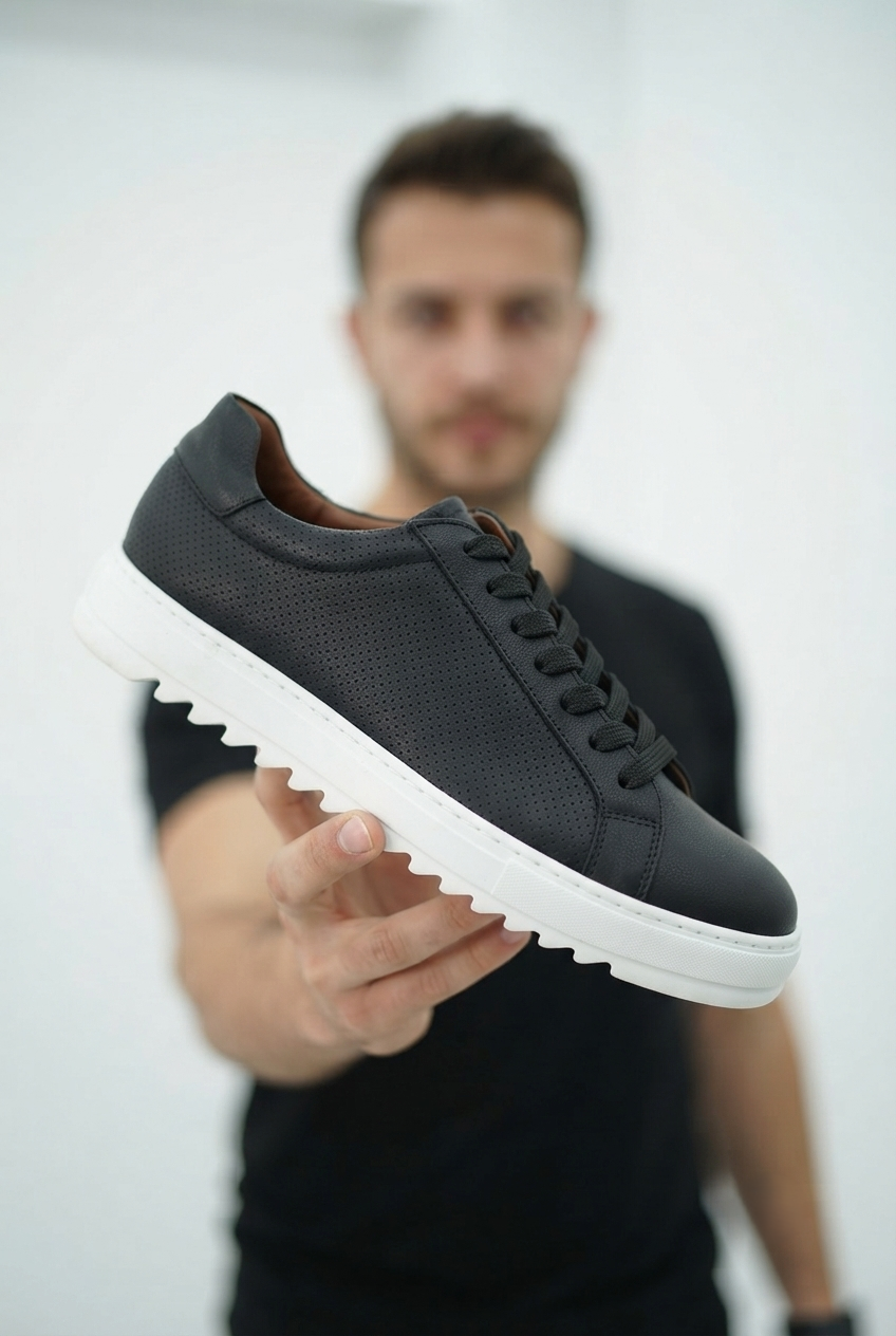 ZRK-XDX2 Exclusive Siyah Beyaz Erkek Casual Ayakkabı