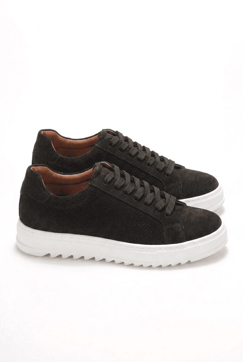 ZRK-DX2 Premium Siyah Beyaz Süet Ortopedik Erkek Sneaker
