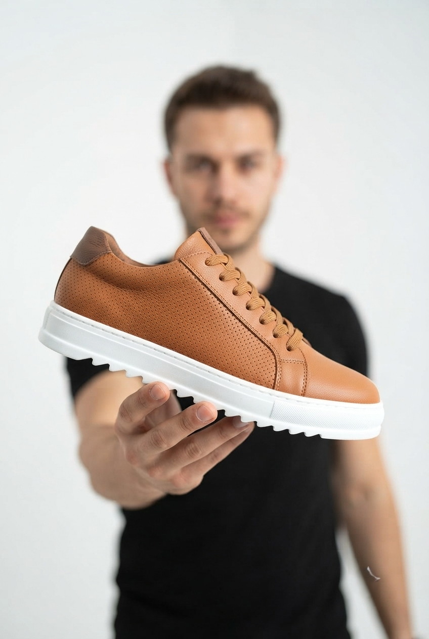 ZRK-DERİX2 Exclusive Hakiki Deri Taba Erkek Casual Ayakkabı