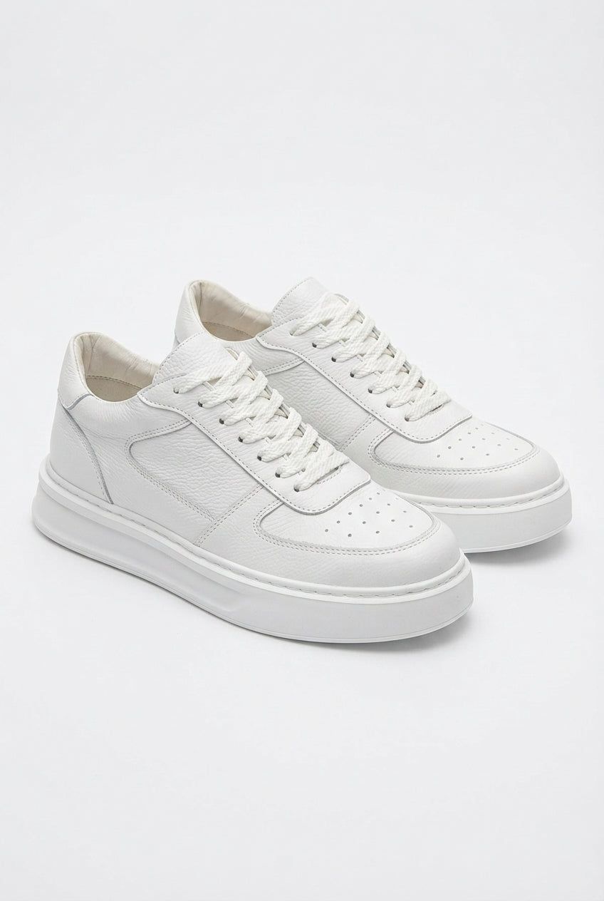 ZRK-XDX8 Yüksek Kalite Air Beyaz Hakiki Deri Erkek Sneaker