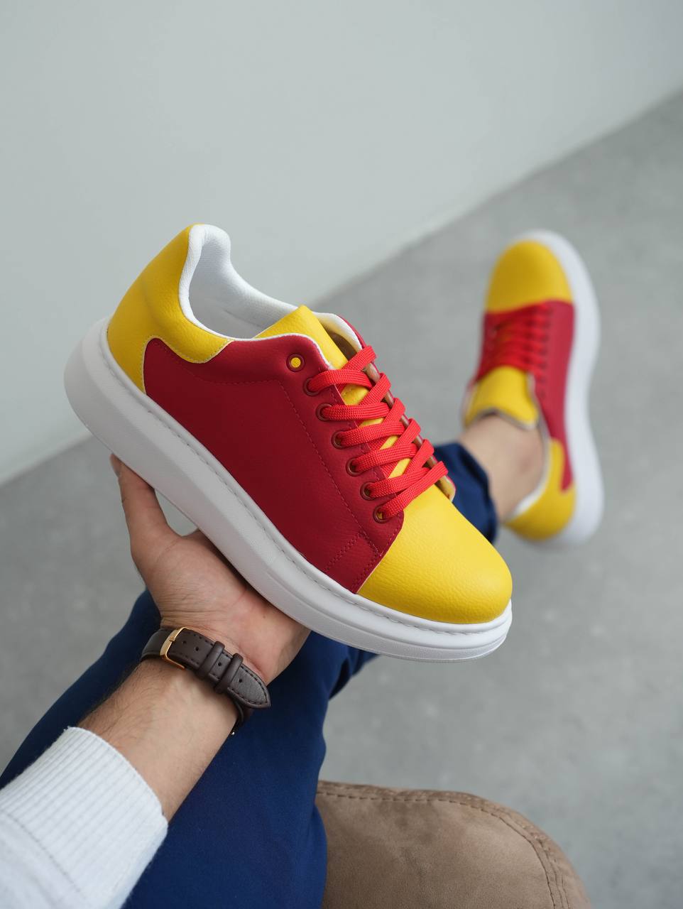 ZRK-Fans Taraftar Sarı Kırmızı Bağcıklı Özel Seri Erkek Sneaker