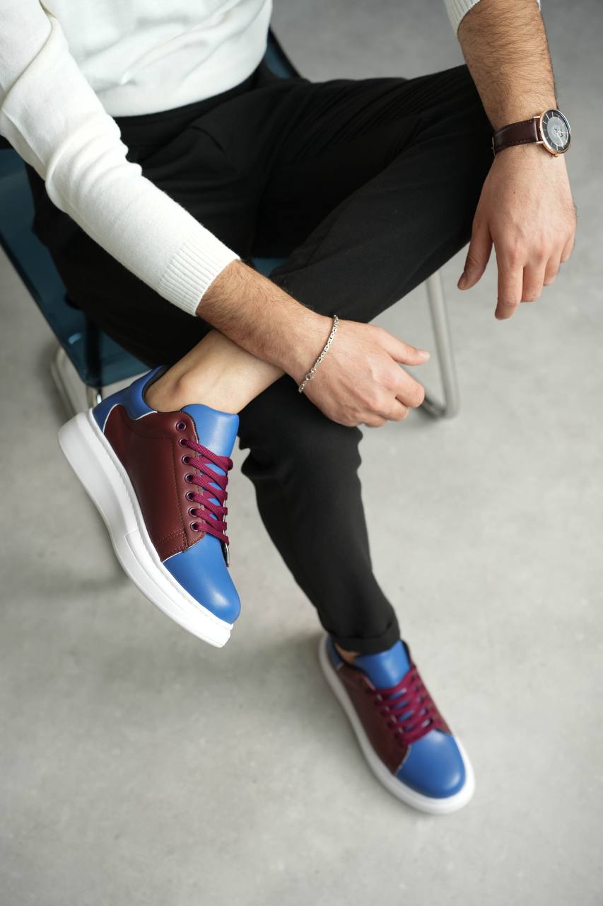 ZRK-Fans Taraftar Bordo Mavi Bağcıklı Özel Seri Erkek Sneaker