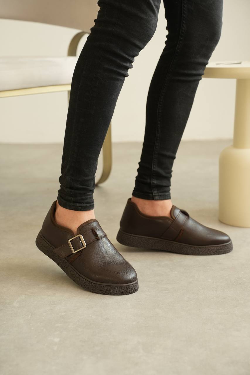 ZRK-KX1 Premium Kahve Kürklü Günlük Erkek Casual Ayakkabı