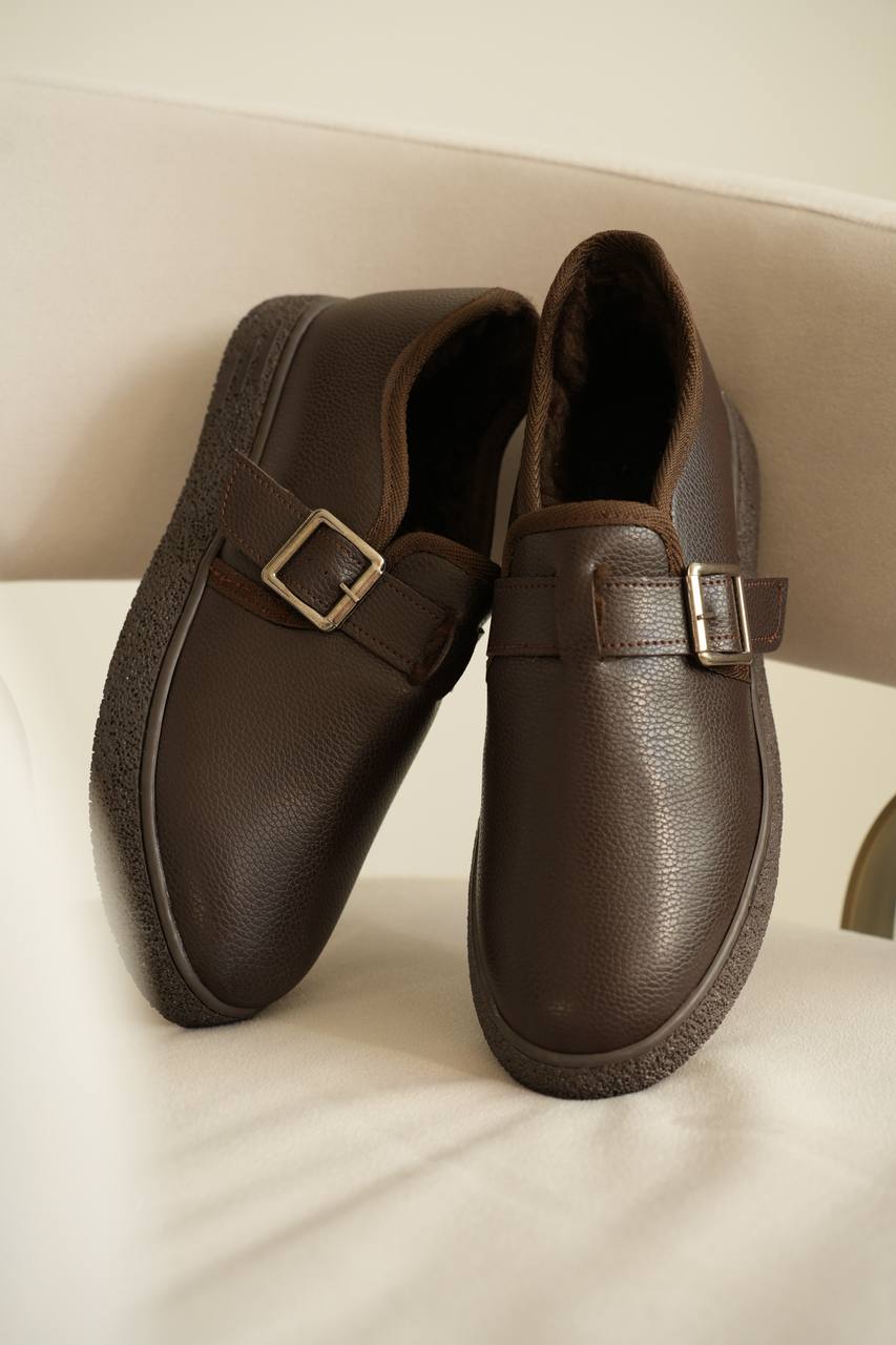 ZRK-KX1 Premium Kahve Kürklü Günlük Erkek Casual Ayakkabı