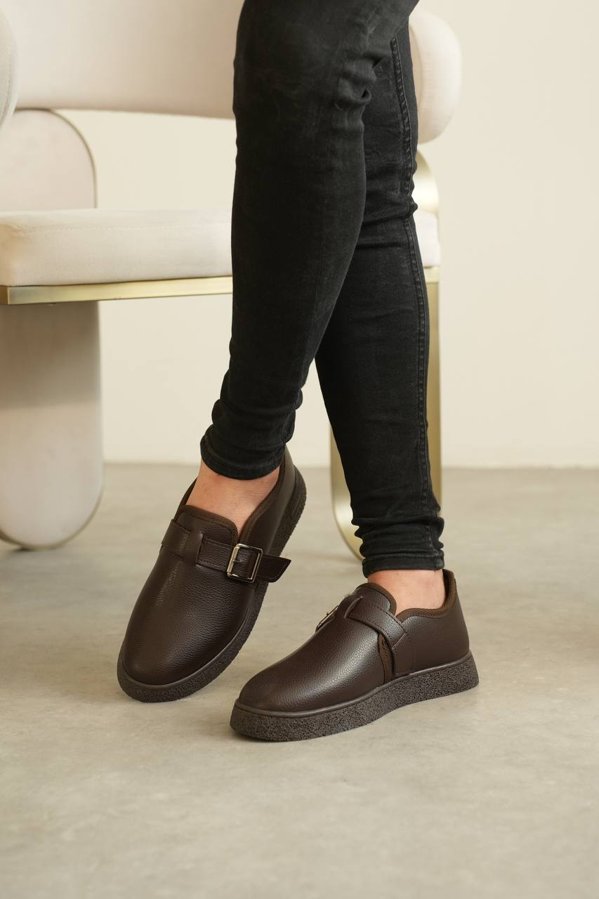 ZRK-KX1 Premium Kahve Kürklü Günlük Erkek Casual Ayakkabı