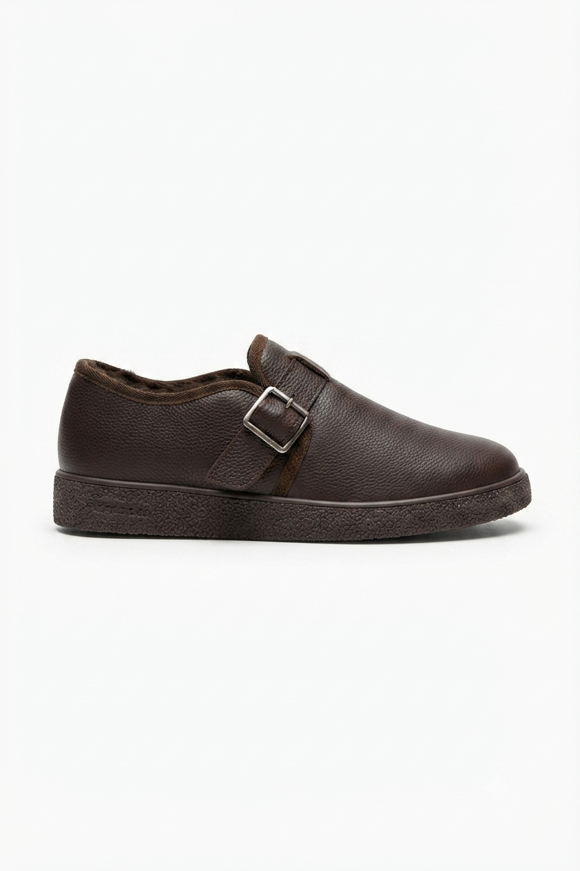 ZRK-KX1 Premium Kahve Kürklü Günlük Erkek Casual Ayakkabı