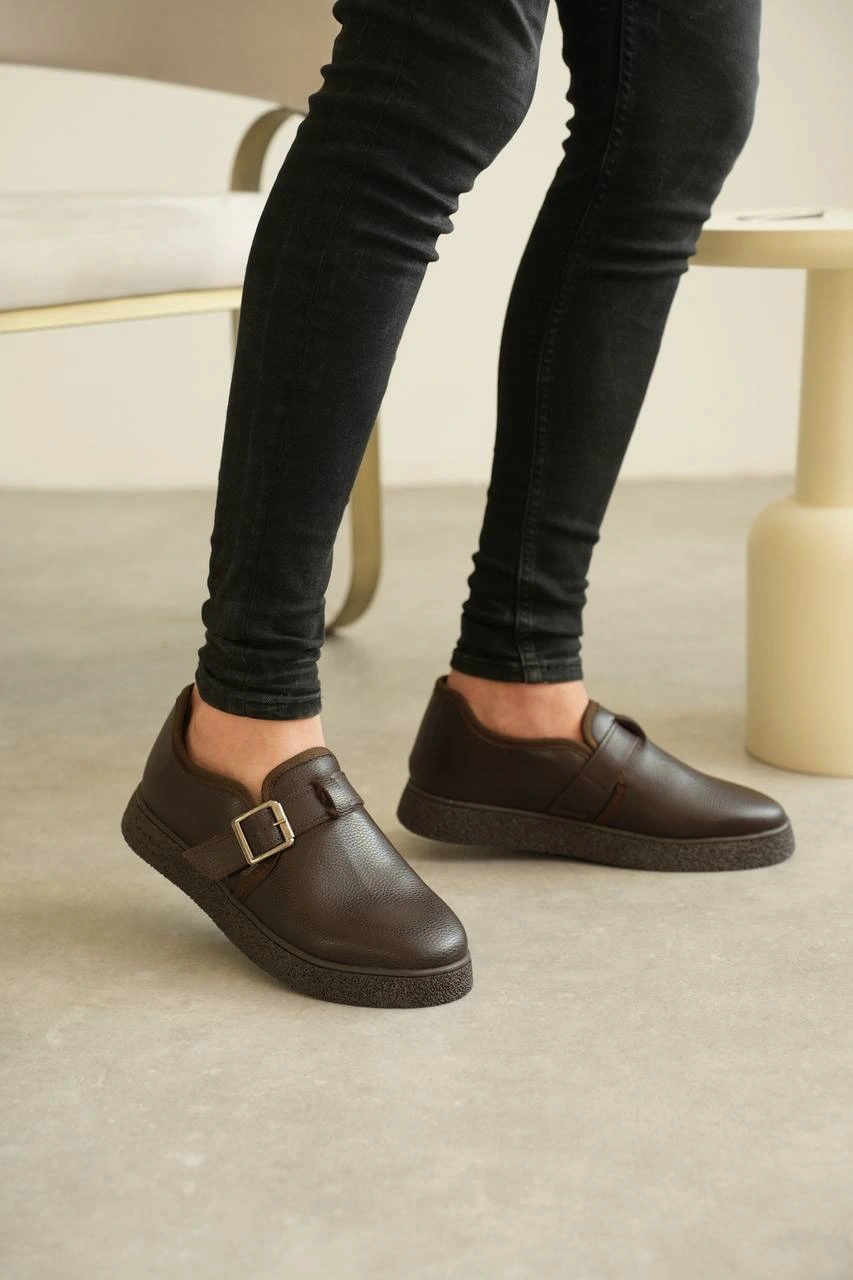 ZRK-KX1 Kahve Kürklü Günlük Erkek Casual Ayakkabı