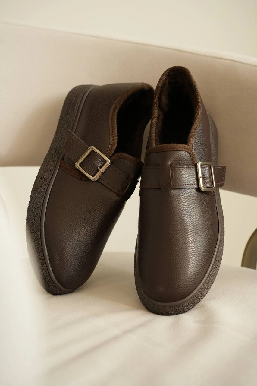 ZRK-KX1 Kahve Kürklü Günlük Erkek Casual Ayakkabı