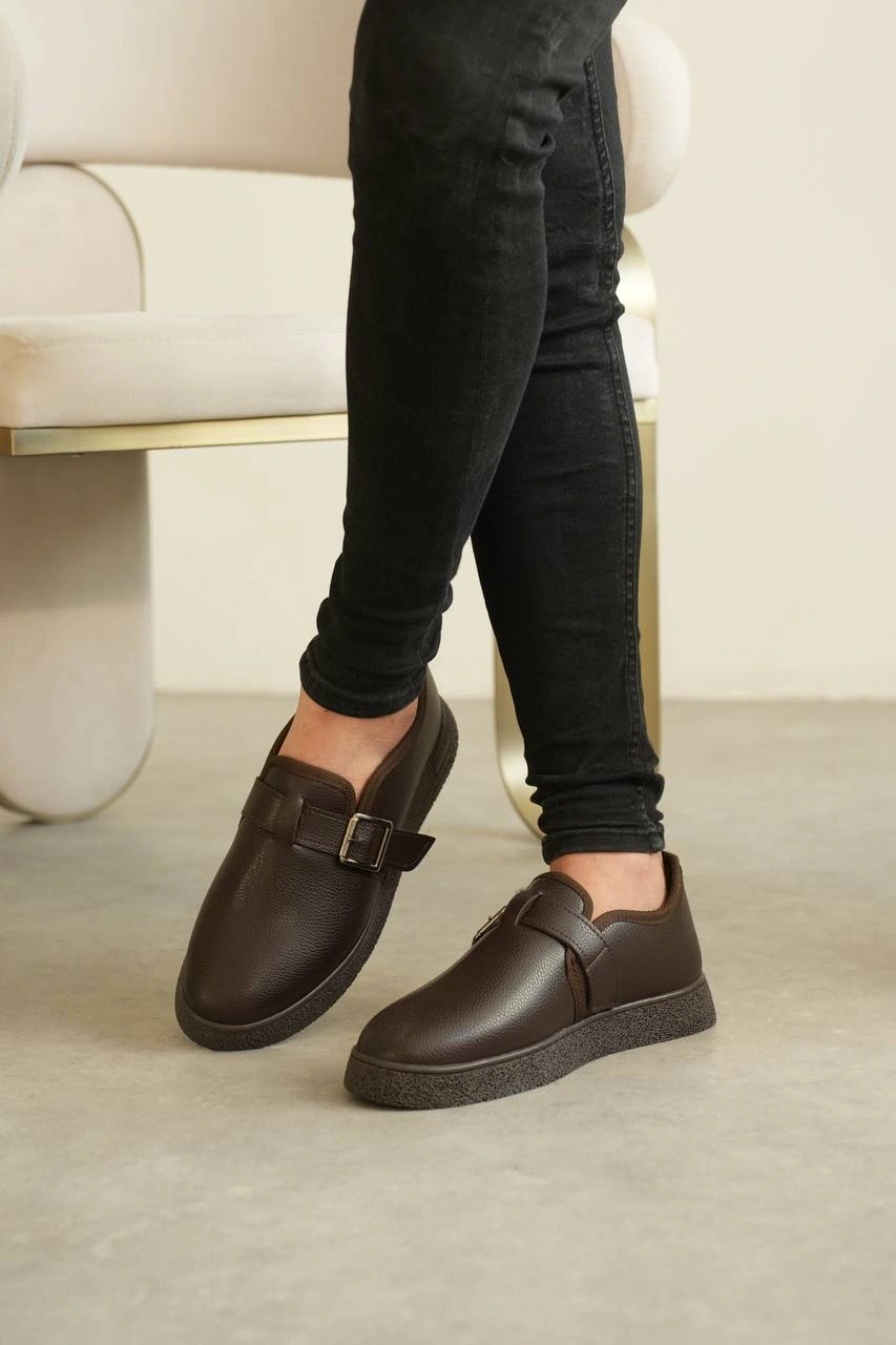 ZRK-KX1 Kahve Kürklü Günlük Erkek Casual Ayakkabı
