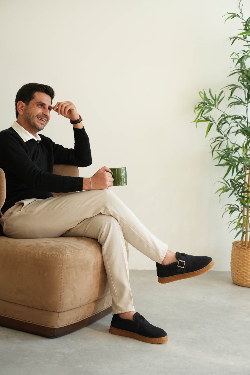 ZRK-KX1 Premium Lacivert Süet Kahve Kürklü Günlük Erkek Casual Ayakkabı