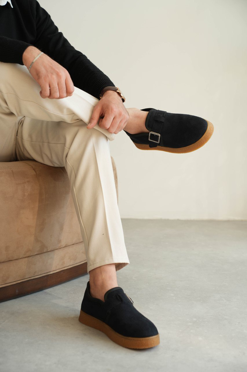 ZRK-KX1 Premium Lacivert Süet Kahve Kürklü Günlük Erkek Casual Ayakkabı