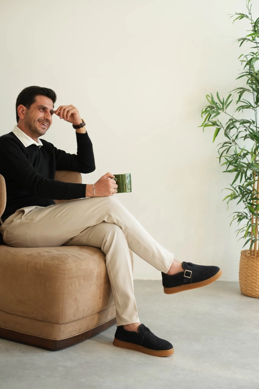 ZRK-KX1 Laci Kahve Kürklü Günlük Erkek Casual Ayakkabı