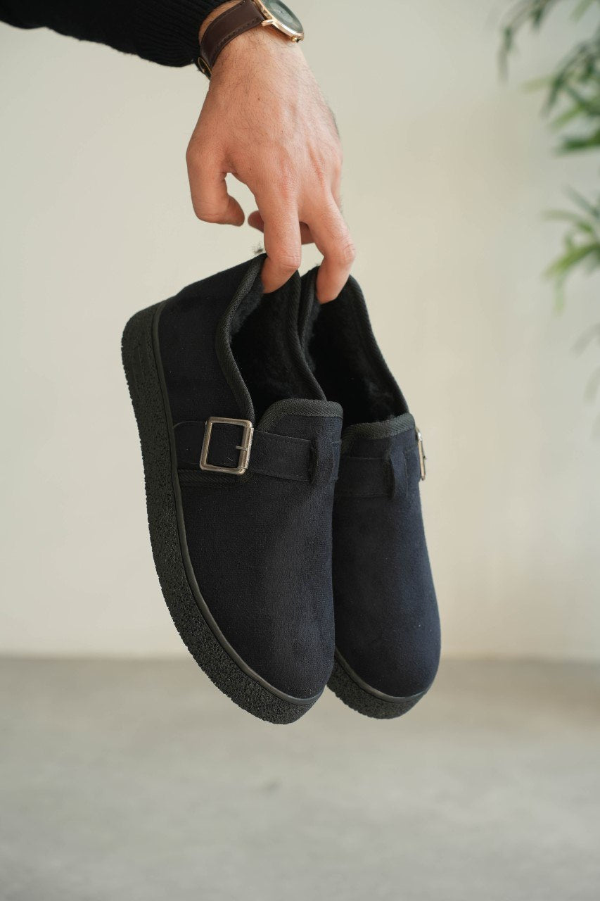 ZRK-KX1 Premium Lacivert Süet Kürklü Günlük Erkek Casual Ayakkabı