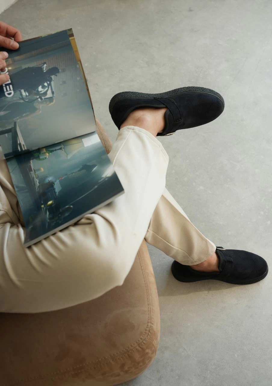 ZRK-KX1 Lacivert Kürklü Günlük Erkek Casual Ayakkabı