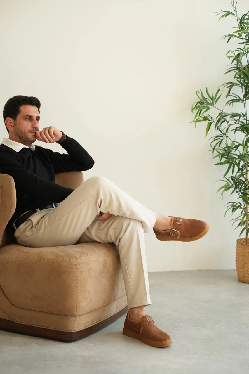 ZRK-KX1 Taba Kürklü Günlük Erkek Casual Ayakkabı