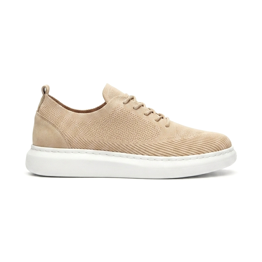 ZRK-MX101 Premium Üst Kalite Bej Triko Bağcıklı Erkek Sneaker